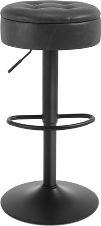Woltu 1x Taburete De Bar De Cocina Con Reposapi&eacute;s Giratorio Y Ajustable - Antracita - Woltu