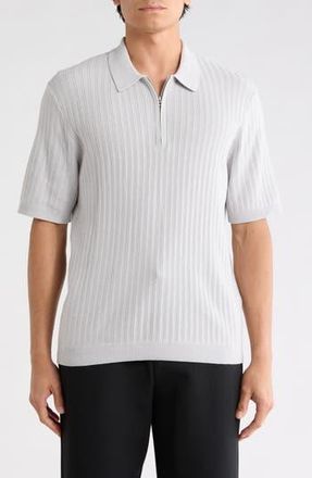 Rag & Bone Lewis Quarter Zip Polo Shirt in Light Grey at Nordstrom Rack, Size Xx-Large