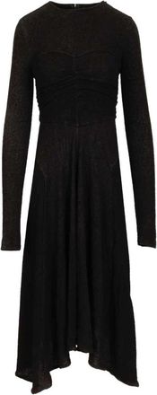 Isabel Marant Flora Boucl&eacute; Jurk - Dames - Maxi kleedjes - Zwart - XS - Katoen - Kleedjes