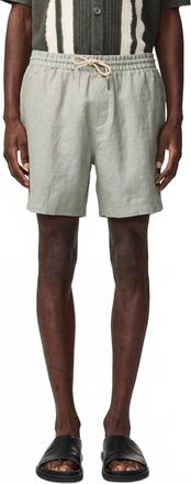 Nn.07 Gregor Linen Shorts In Sage Green