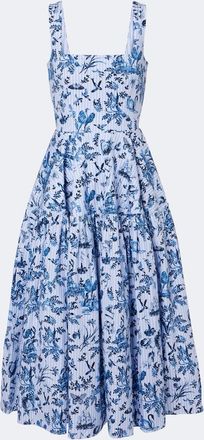 Erdem Striped printed cotton poplin midi dress