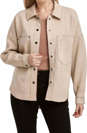 Dear John Denim Gina Suede Shacket In Foam Cream