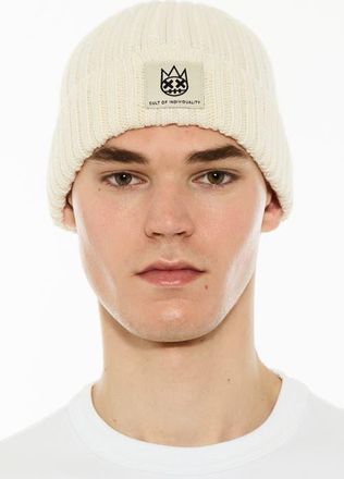 Cult of Individuality Rib Cuff Wool Blend Beanie in Winter White at Nordstrom