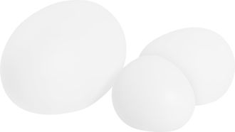 Beliani Conjunto De 3 L&aacute;mparas Decorativas Led Para Exterior 30 Cm De Material Sint&eacute;tico Con Protecci&oacute;n Ip67 Resistentes Al Agua Con Mando A Distancia Blanco 