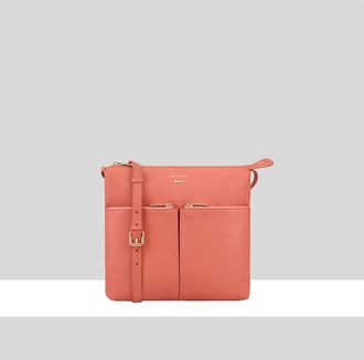 Paul Costelloe Womens Samana Leather Cross Body Bag - Pink - One Size