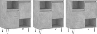 vidaXL Sideboards 3 pcs Concrete Grey Engineered Wood Vidaxl