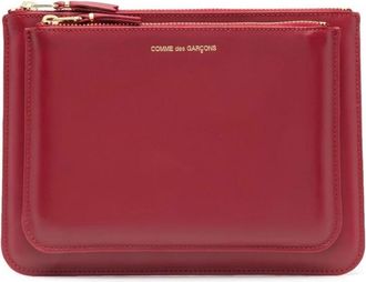 Comme Des Gar&ccedil;ons Stijlvolle leren portemonnee - Heren - Portefeuilles - Rood - ONE Size - Leer - Accessoires