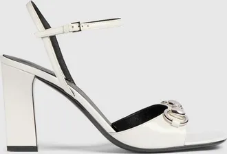 Gucci Womens Signora Sandal, White, Leather