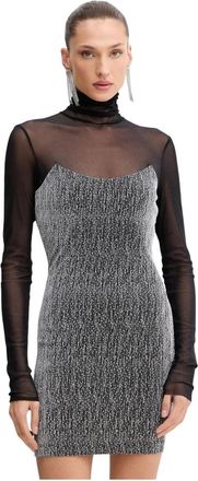 Simona Corsellini Partyjurk - Dames - Feestkleedjes - Zwart - S - Leer - Kleedjes