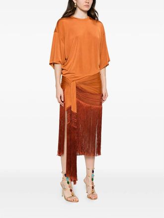 Andamane Fringe-trimmed Wrap Dress