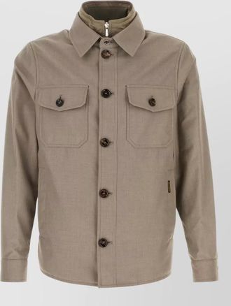 Moorer dulac jacquard jacket collared long sleeves