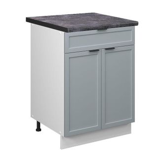 Vicco Mueble Bajo De Cocina Fame-line, Azul Claro-gris, 60 Cm Con Caj&oacute;n, Et Antracita Vicco