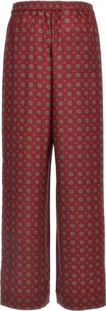 Moschino Patterned Silk Trousers - Red