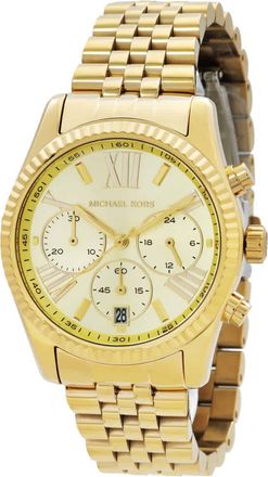 Michael Kors Lexington Chronograph Quartz Gold Dial Ladies Watch MK7378