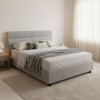 Dmora Cama De Plaza Y Media Briosco, Colch&oacute;n Incluido, Desenfundable Hecho En Italia, Contenedor, Gris