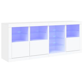 Berkfield Home Sideboard with LED Lights White 164x37x67 cm | Size: 164 x 37 x 67 cm