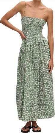 Matteau Shirred Bodice Dress In Vetiver