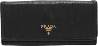 Prada Pre-owned Wallets, female, Black, Size: ONE SIZE Pre-owned Vintage Clutch Wallet