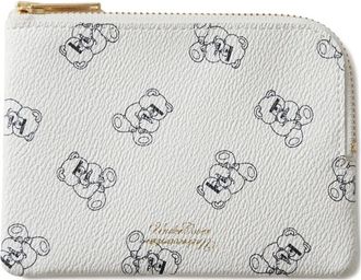 Undercover Portafoglio con zip e stampa Teddy - Bianco
