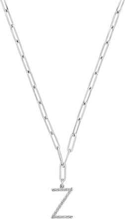 Sterling Forever Braided Initial Pendant Necklace