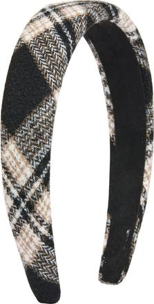 Tasha Plaid Headband in Black/Brown Plaid at Nordstrom