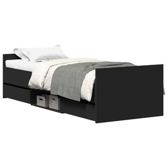 Berkfield Home Bed Frame with Headboard & Footboard Black 90x190 cm Single