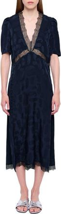 Zadig&Voltaire Redox Paisley Jacquard Silk Midi Dress in Encore at Nordstrom, Size X-Small