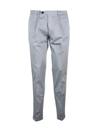 Michael Coal Cotton Stretch Trousers With Tailored Slim Fit