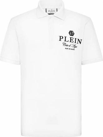 Philipp Plein Polo shirt SS Club The Course - Heren - Polos - Wit - 3XL - Katoen - Tops