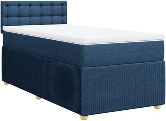 vidaXL Cama Box Spring Con Colch&oacute;n Tela Azul 100x200 Cm Vidaxl