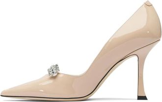 Jimmy Choo London Belinda Pump 90 - Dames - Pumps - Beige - 40 EU - Leer - Schoenen