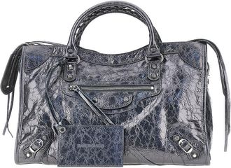 Balenciaga Metallized Arena leather M Le City bag Woman One Size