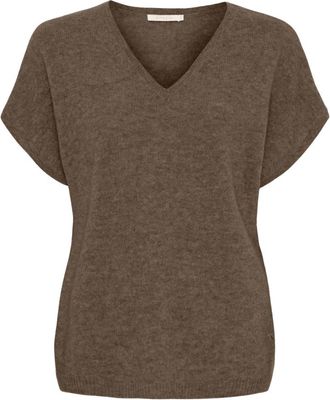 BTF-CPH Camiseta de punto con cuello en V - Knitwear - Mujer - Marr&oacute;n - L