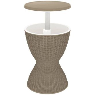 vidaXL 3-in-1 Ice Cooler Table Light Brown Polypropylene vidaXL