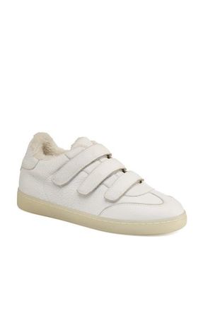 J/Slides Harper Shearling Lined Sneaker in White at Nordstrom, Size 7.5