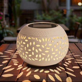 OEM Ceniceros Solares, Iluminaci&oacute;n Nocturna Ambiental, Aptos Para Uso En Interiores, Balcones, Jardines Y Villas, Metal, Blanco