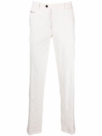 Philipp Plein embroidered skull trousers - White