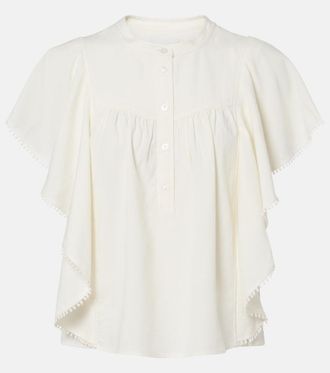 Isabel Marant Marlie ruffled crochet-trimmed blouse