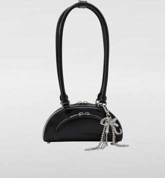 Self Portrait Borsa Curved Self-Portrait in pelle con fiocchi di strass