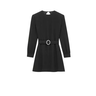 Saint Laurent Short Dresses, female, Black, M, Backless Mini Dress