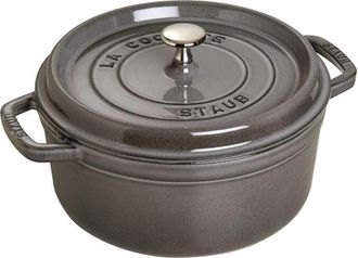 Staub Cocotte Redonda 24 Cm Gris Grafito De Hierro Fundido Esmaltado