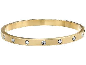 Kate Spade New York Set in Stone Stone Hinged Bangle Womens Bracelet Clear/Gold