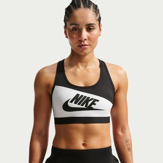 Nike Womens Swoosh Medium-Support Padded Sports Bra in White | IM9904-100
