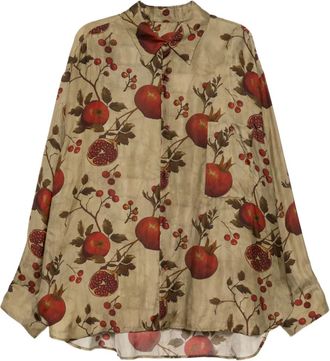 Uma Wang Overhemd met all-over print - Groen
