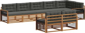 vidaXL Conjunto De Sof&aacute;s De Exterior 8 Uds. Natural Y Antracita Vidaxl