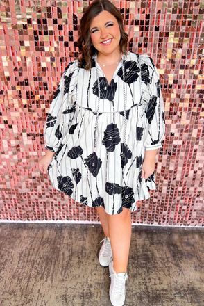 Azura Exchange Womens Floral Print Mini Dress - White - Size X-Large