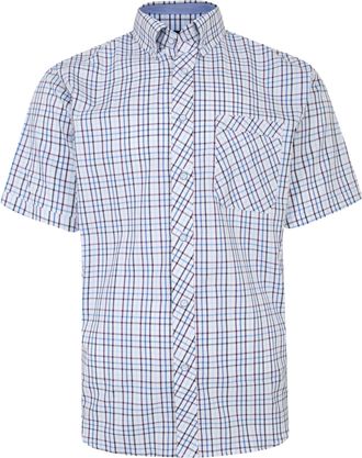 KAM Big and Tall Men Shirt 100% Cotton Check Half Sleeve Shirts for Men, White Colour, Size- 3XL
