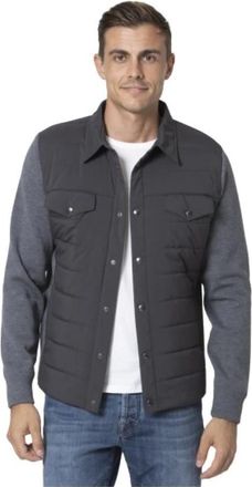 Gran Sasso Grijze Bi-Materiaal Jas Shirt - Heren - Zomerjassen - Zwart - 2XL - Polyester - Jassen