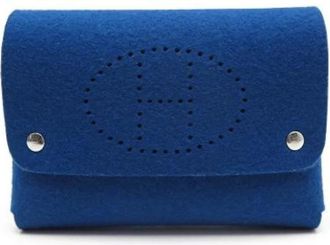 Herm&egrave;s Pre-owned Vilten Zakje - Dames - Vintage Accessoires - Blauw - ONE Size - Vintage