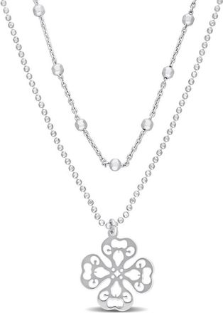 Amour 2-Strand Ball Bead Chain Necklace In Sterling Silver, 19 In